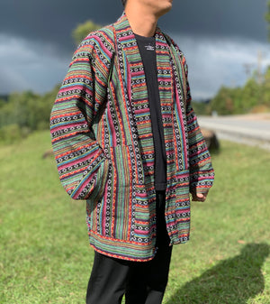 Hippie Tribal woven kimono jacket for winter