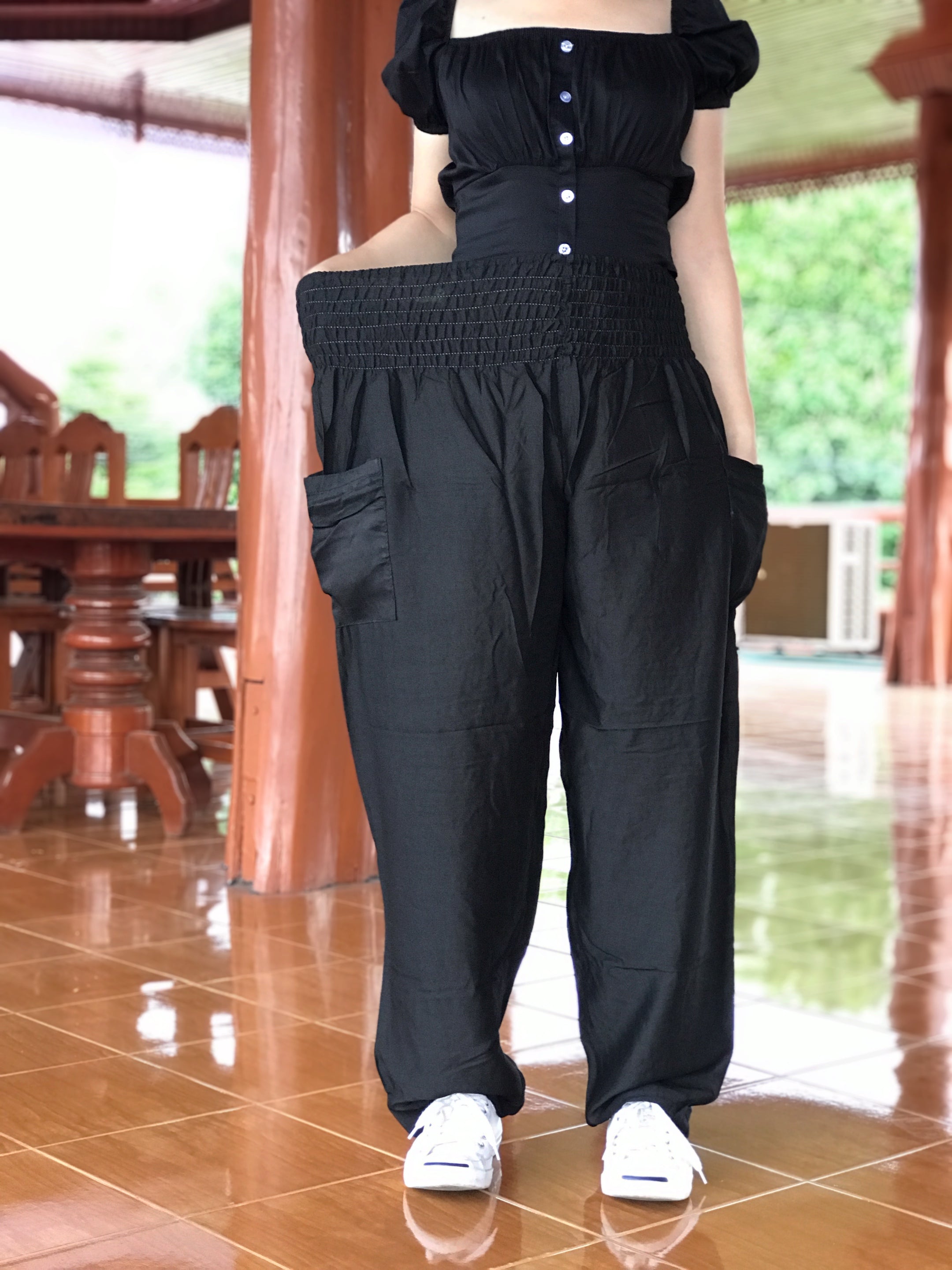 Black harem pants, Thai hippie harem pants – Bohofeather