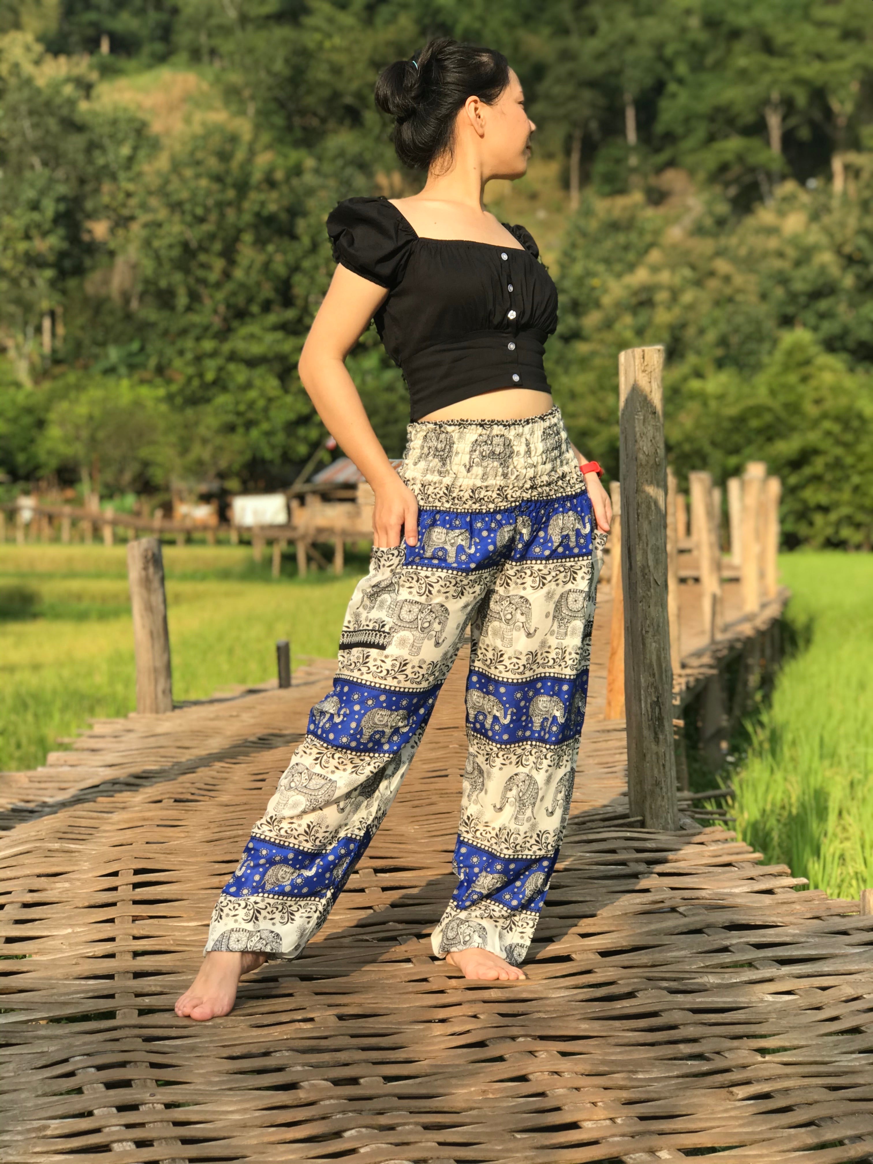 Pack of 10 Thai Elephant Pants Hippy Harem Yoga Loose Fitting FREE